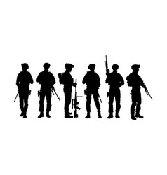 Army soldier with sniper rifle on duty silhouette Vector Image