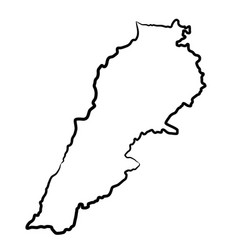 Lebanon map black contour curves of Royalty Free Vector