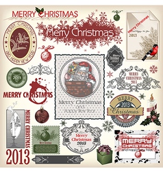 Old christmas card Royalty Free Vector Image - VectorStock