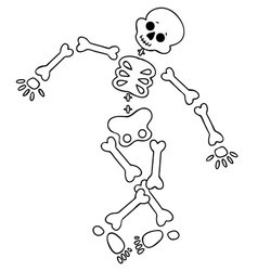 Funny cartoon dancing skeleton cute graphics Vector Image