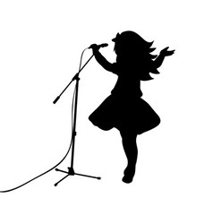 Silhouette girl music playing guitar Royalty Free Vector