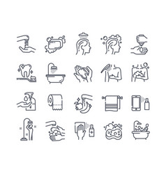 Hand washing and disinfection icons hands Vector Image