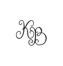 Handwritten Monogram Kb Icon Royalty Free Vector Image