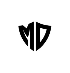 Md monogram logo with diamond shape and ring Vector Image