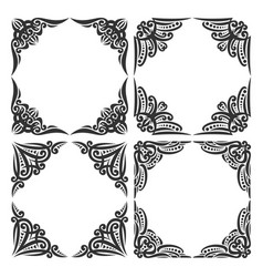 Set of decorative black corners Royalty Free Vector Image