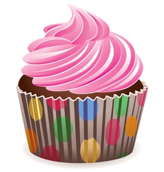 Pink cupcake Royalty Free Vector Image - VectorStock