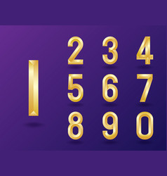Gold number set Royalty Free Vector Image - VectorStock