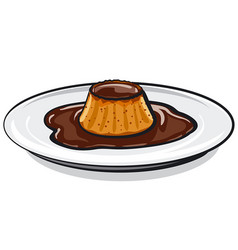 Caramel custard Royalty Free Vector Image - VectorStock