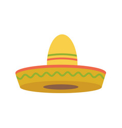 Traditional mexican wide brimmed sombrero hat Vector Image