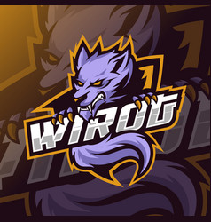 Wolves mascot esport logo Royalty Free Vector Image