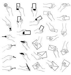 Drawing Hand Holding Phone Vector Images Over 870