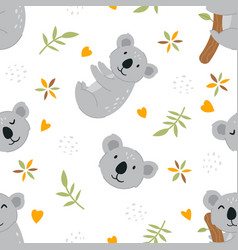 Seamless pattern with koalas cute australian Vector Image