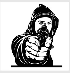 Gangster with gun ghetto warriors Royalty Free Vector Image