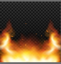 Fire sparks on transparent background Royalty Free Vector