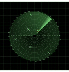 Radar and sonar screen detection monitor Vector Image