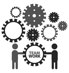 People teamwork gears background royalty free vector image