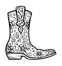 Cowboy Boot with Flowers Vector Images (83)