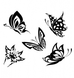 Butterflies with a flower pattern Royalty Free Vector Image