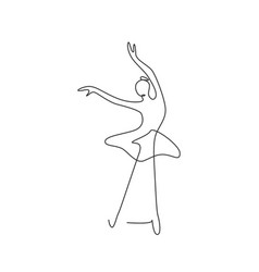 One single line drawing sexy woman ballerina Vector Image