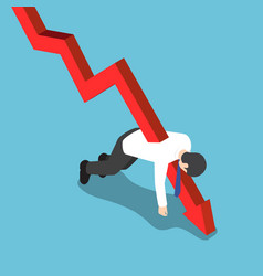 Isometric businessman falling into hole on Vector Image