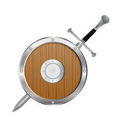 Medieval sword and shield isolated Royalty Free Vector Image