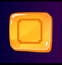 Play glossy ui button with pixelated icon Vector Image