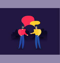 Two people talking flat Royalty Free Vector Image