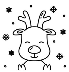 Cute smiling reindeer rudolph avatar head isolated