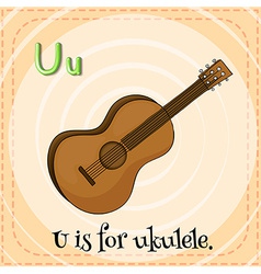 Flashcard letter u is for under Royalty Free Vector Image