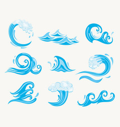 Hand of drowning in blue sea waves Royalty Free Vector Image