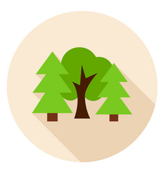 forest trees circle icon vector image