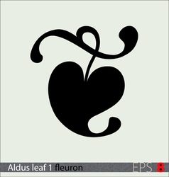 Aldus leaf horizontal fleuron Royalty Free Vector Image