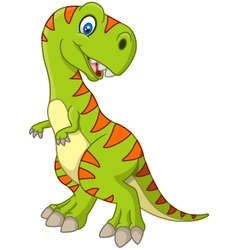 Cartoon boy brushing a dinosaur fossil Royalty Free Vector