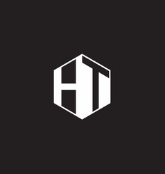Bp logo monogram hexagon with black background Vector Image
