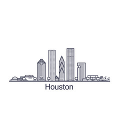 Houston texas skyline detailed silhouette Vector Image