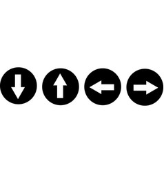 Round arrow icon set of up and down left and right