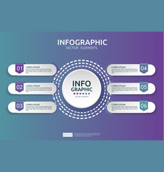 6 steps infographic timeline design template Vector Image