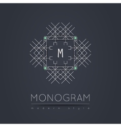 Elegant linear abstract monogram logo design Vector Image
