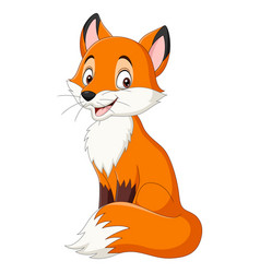 Cute fox cartoon Royalty Free Vector Image - VectorStock