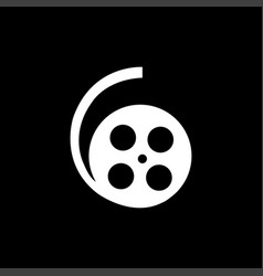 Film camera icon on black background black flat Vector Image