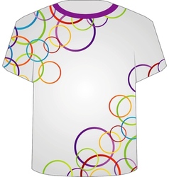 T shirt template- colorful rings Royalty Free Vector Image