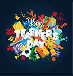 Happy Teacher S Day Poster Concept In Russia Vector Image