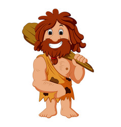 Cartoon caveman smiling Royalty Free Vector Image