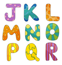 Cartoon alphabet cute colored letters numbers Vector Image