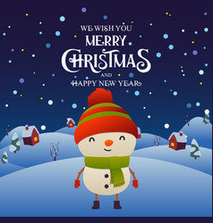 Cute cartoon snowman character merry christmas Vector Image