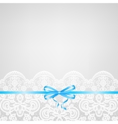 Lace and pearl frame on blue background Royalty Free Vector