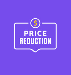 Cost reduction icon dollar price decrease arrow Vector Image