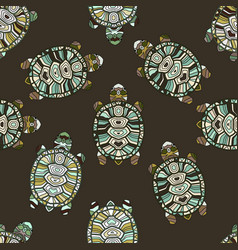 Seamless pattern with turtles Royalty Free Vector Image