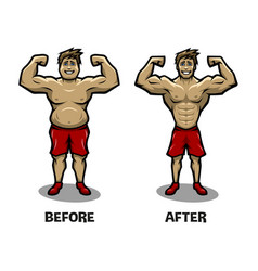 Cartoon slim or thin or skinny man after diet Vector Image