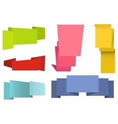 Vecror set paper origami banners Royalty Free Vector Image
